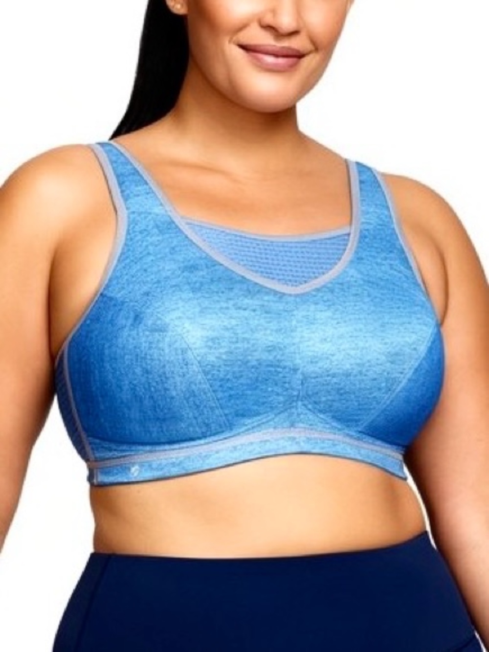 •Glamorise 44D Elite No Bounce Blue Camisole Sport Bra! NEW!